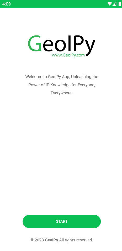 GeoIPy App Main Screen